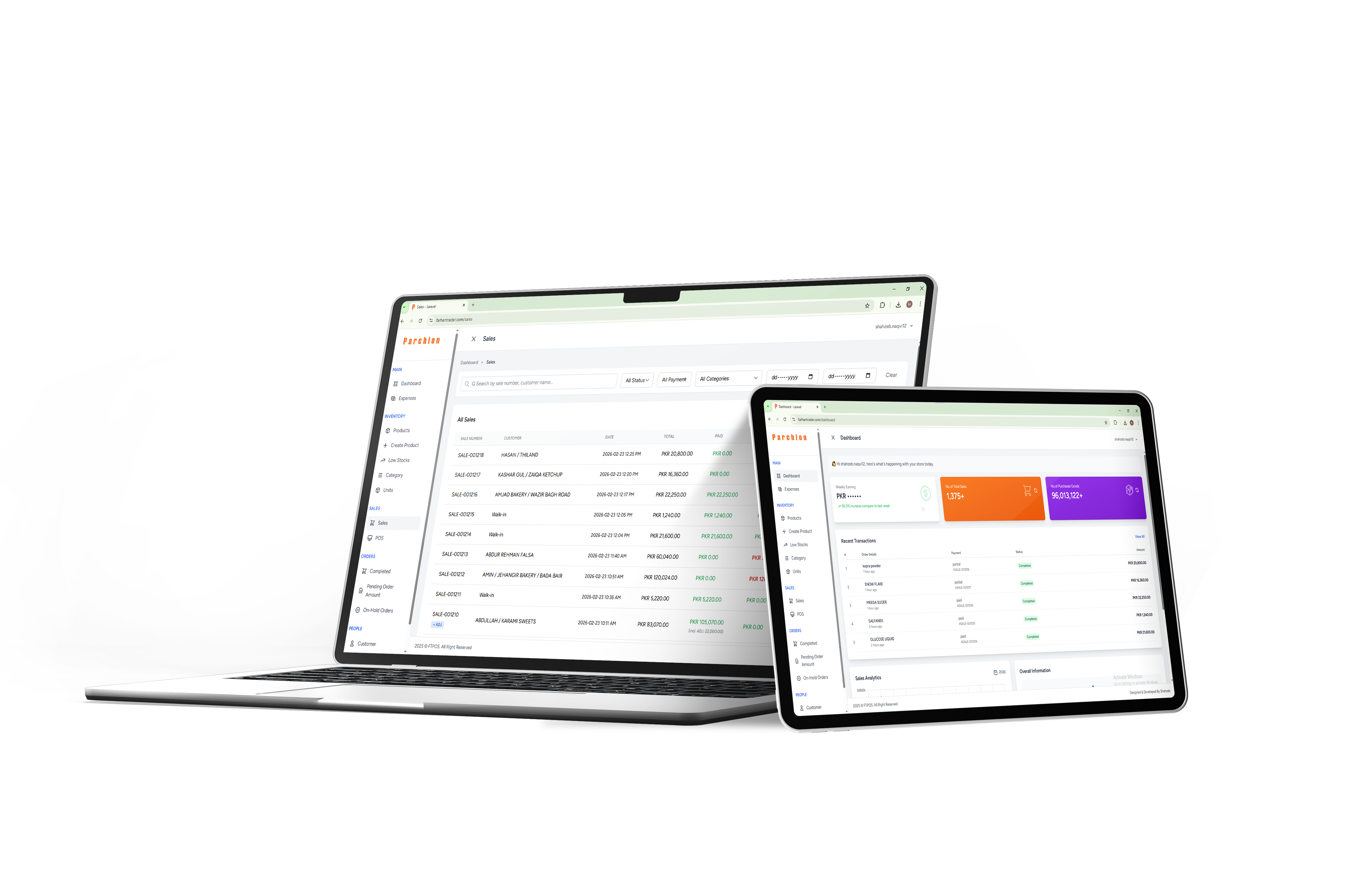Point of sale and retail management web app