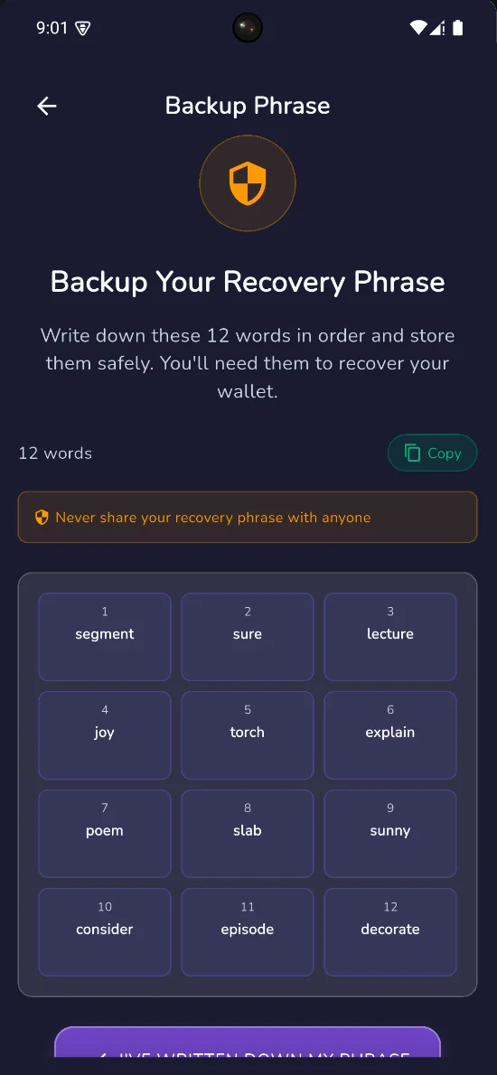 Crypto wallet for MagicCraft token management