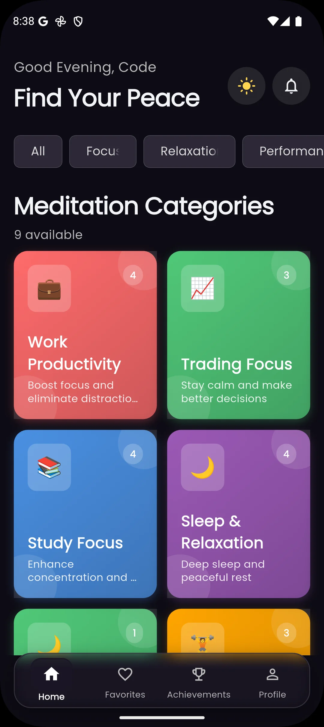 Meditation and audio therapy app for focus and wellness
